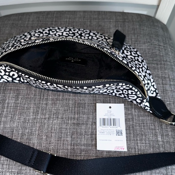 Kate Spade Chelsea Leopard Heart Belt Bag animal print black white - Picture 12 of 16